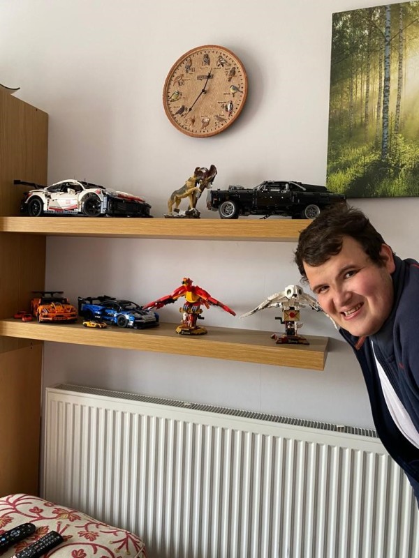 Jason's new shelves with Lego Technic cars 