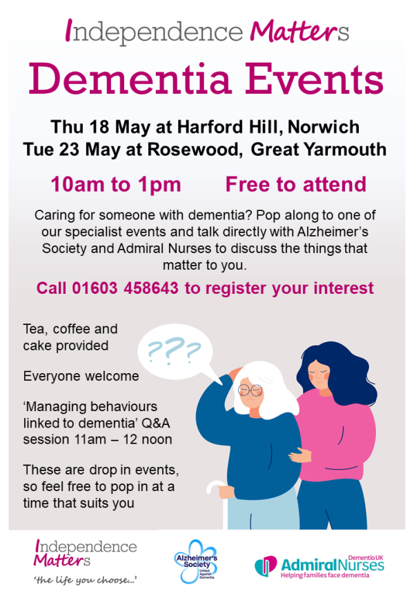 Carers dementia event poster May 23
